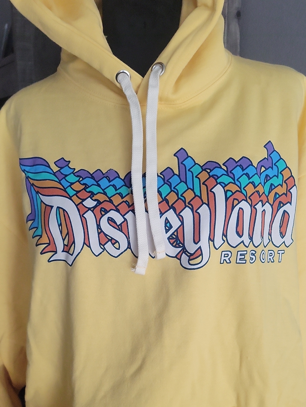 Disney Yellow Hoodie with Multicolor Disneyland Resort Logo